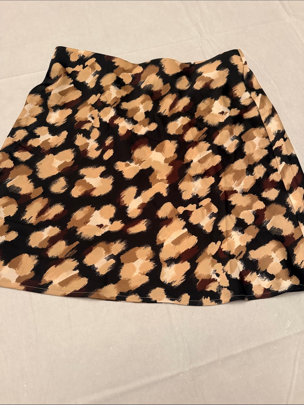 Banana Republic Leopard-Style A-Line Skirt - Black, Tan, Brown